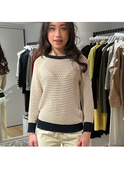 PULL EN MAILLE COTON BEIGE