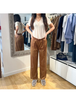 PANTALON SUÈDE CAMEL