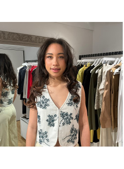 GILET BRODÉ FLORAL