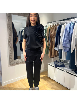 TEE-SHIRT FLORAL NOIR