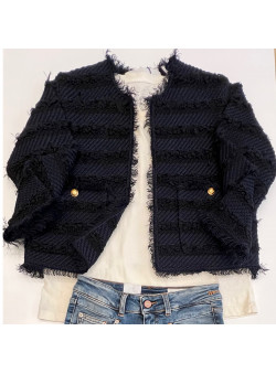 VESTE COURTE FRANGES
