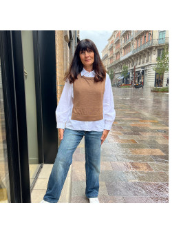 PULL SANS MANCHE MOKIN CAMEL