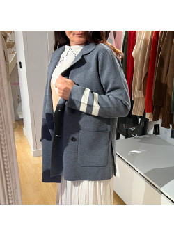 VESTE RAYURES GRISE