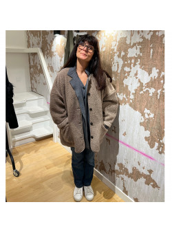 VESTE MOUTONNÉE TAUPE