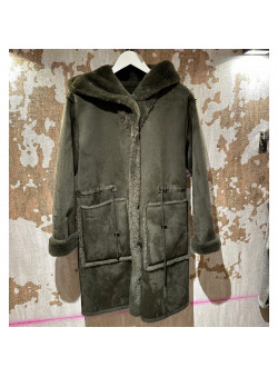 MANTEAU FOURRURE KAKI