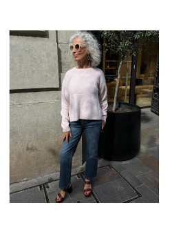 PULL COL ROND FOX ROSE