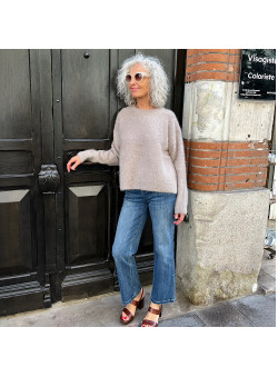 PULL COL ROND FOX GREIGE
