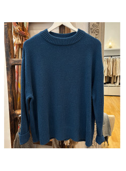 PULL COL ROND BLEU