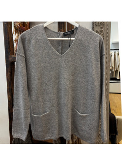 PULL COL V GRIS
