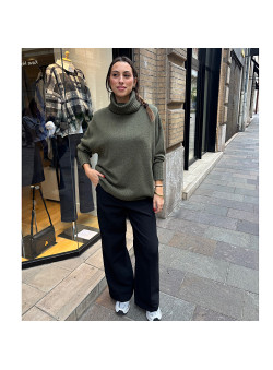 PULL COL ROULÉ KAKI